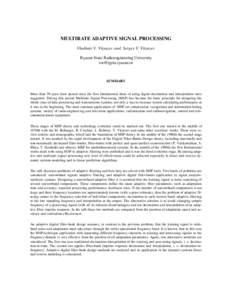 MULTIRATE ADAPTIVE SIGNAL PROCESSING Vladimir V. Vityazev and Sergey V. Vityazev Ryazan State Radioengineering University   SUMMARY