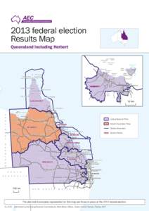 2013 federal election Results Map Queensland including Herbert Rattlesnake Island