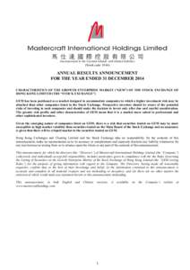 MASTERCRAFT INTERNATIONAL HOLDINGS LTD