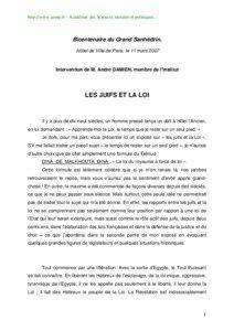http://www.asmp.fr - Académie des Sciences morales et politiques.  Bicentenaire du Grand Sanhédrin.