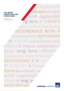AXA GROUP COMPLIANCE AND ETHICS GUIDE 2011