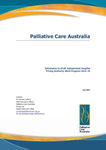 Palliative Care Australia— Submission to Draft Independent Hospital Pricing Authority Work Program