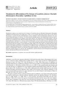 Morphometric differentiation of five biotypes of Lysiphlebus fabarum (Marshall) (Hymenoptera: Braconidae: Aphidiinae) in Iran