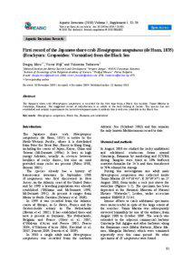 Aquatic Invasions[removed]Volume 5, Supplement 1: S1-S4 This is an Open Access article; doi: [removed]ai[removed]S1.001 © 2010 The Author(s). Journal compilation © 2010 REABIC