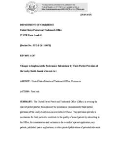 This document is scheduled to be published in the Federal Register on[removed]and available online at http://federalregister.gov/a[removed], and on FDsys.gov[removed]P]