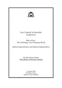 Rule of Law - The Challenges of a Changing World