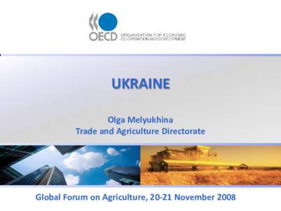 UKRAINE Olga Melyukhina Trade and Agriculture Directorate Global Forum on Agriculture, 20-21 November 2008