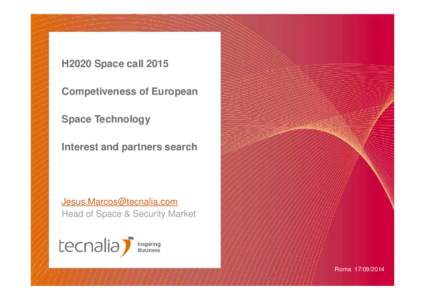 H2020 call 5  Space  Roma  TECNALIA interest [Modo de compatibilidad]