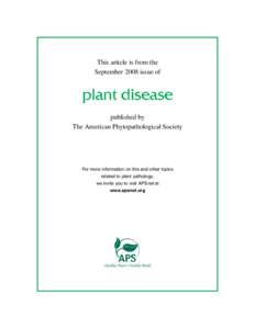 This article is from the September 2008 issue of published by The American Phytopathological Society