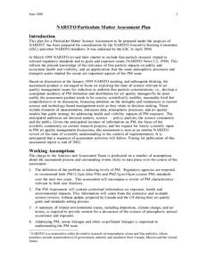 June[removed]NARSTO Particulate Matter Assessment Plan Introduction