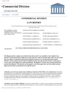 Law Report - July[removed]Commercial Division The