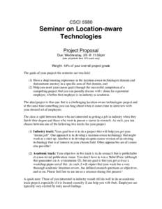 CSCI 5980  	
      Seminar on Location-aware