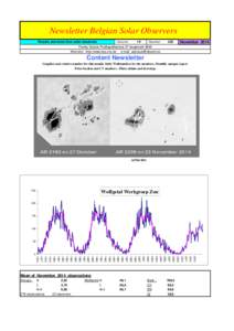 Newsletter Belgian Solar Observers Volume Results and news from solar observers  Number