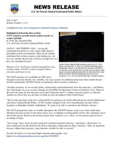 NEWS RELEASE U.S. Air Forces Central Command Public Affairs Feb. 6, 2013 Release Number[removed]Combined Forces Air Component Command Airpower Statistics