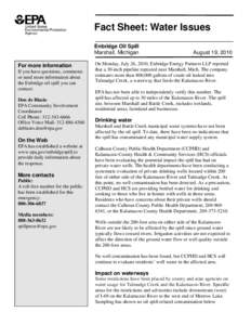 Fact Sheet:  Water Issues