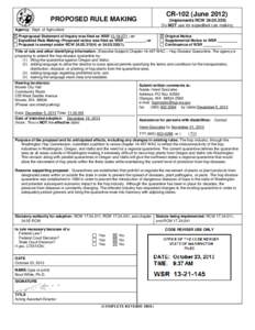 CR-102 (June[removed]PROPOSED RULE MAKING (Implements RCW[removed]Do NOT use for expedited rule making