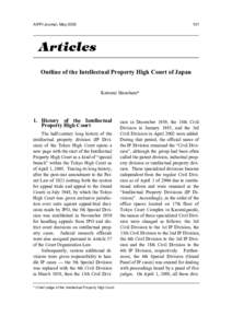 AIPPI Journal, May[removed]Outline of the Intellectual Property High Court of Japan Katsumi Shinohara*
