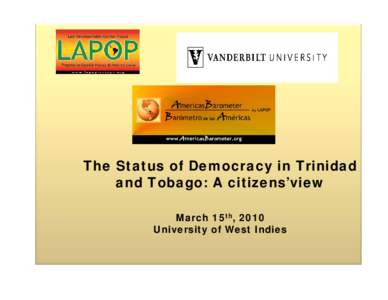 Confidence interval / Econometrics / Market research / Measurement / Trinidad and Tobago / Democracy / Normal distribution / Statistics / Statistical inference / Elections