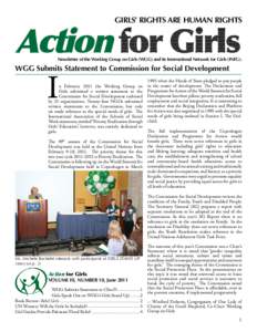 GIRLS’ RIGHTS ARE HUMAN RIGHTS  Action for Girls I  Newsletter of the Working Group on Girls (WGG) and its International Network for Girls (INFG).