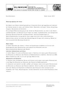 AB TEI LUN G FÜ R INFEK TIO NS - UN D TROPENMEDIZIN MEDIZINISCHE KLINIK UN D PO LIK LINIK IV LEI TER: PROF. DR. ME D. TH. LÖSCHER  Kurzinformation: