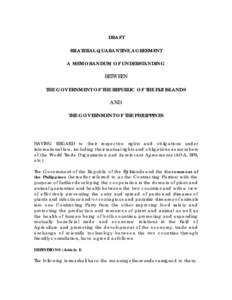 DRAFT BILATERAL QUARANTINE AGREEMENT A MEMORANDUM OF UNDERSTANDING BETWEEN THE GOVERNMENT OF THE REPUBLIC OF THE FIJI ISLANDS AND