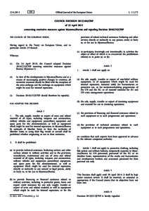 Council DecisionCFSP of 22 April 2013 concerning restrictive measures against Myanmar/Burma and repealing DecisionCFSP