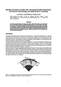 Mantle convection models with viscoelastic/brittle lithosphere: Numerical methodology and plate tectonic modeling ´ eric ´ Dufour Louis Moresi, Hans Muhlhaus, ¨