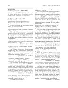 260 ArsTEXnica Contents of issues 2–[removed]–2007) Editor’s note: ArsTEXnica is the journal of guIt, the Italian TEX user group. The journal’s web site is http://www.guit.sssup.it/arstexnica.