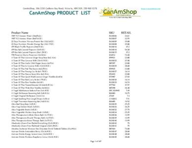 CanAmShop, [removed]Cadboro Bay Road, Victoria, V8R 5G9, [removed]https://canamshop.com/ CanAmShop PRODUCT LIST