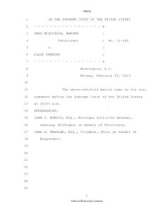 John J. Bursch / Michigan Solicitor General / Supreme Court of the United States / John Roberts / Appeal / Actual innocence / Law / Government of Michigan / Solicitors