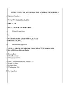1  IN THE COURT OF APPEALS OF THE STATE OF NEW MEXICO 2 Opinion Number: __________ 3 Filing Date: September 10, 2015