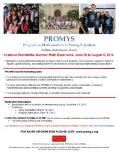 Program in Mathematics for Young Scientists / Mathematics