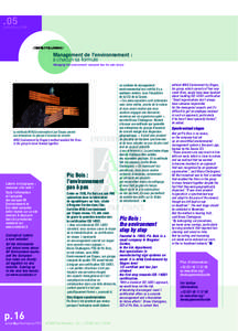 AFNOR Certification - Action & Performance n°3 - Article PIC Bois - Juillet 2008
