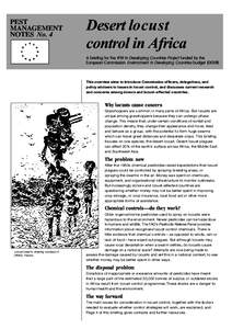 PEST MANAGEMENT NOTES No. 4 Desert locust control in Africa