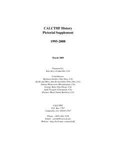 CALCTHF History (Pictorial Supplement) (March 2009)