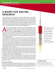 FOCUS ON CAREERS  AAAS/Science Business Office Feature Vaccine Research and Production