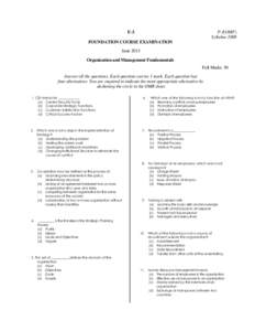 P-I(OMF) Syllabus 2008 E-3 FOUNDATION COURSE EXAMINATION June 2013