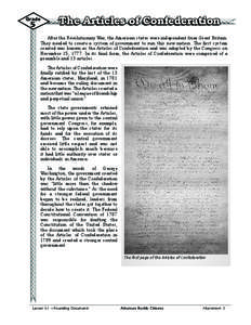 Grade  5 The Articles of Confederation
