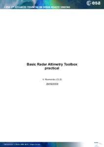 Basic Radar Altimetry Toolbox practical V. Rosmorduc (CLS[removed]