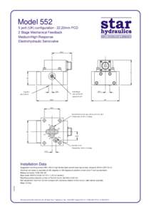 Modelport (UK) configuration - 22,22mm PCD 2 Stage Mechanical Feedback Medium/High Response Electrohydraulic Servovalve