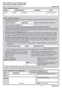 AVCs added years authorisation and disclaimer by member (AFPS 75/05)