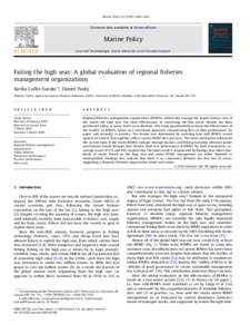 Failing the high seas A global evaluation of regional fisheries management organizations