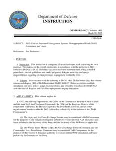 Management / Federal Wage System / United States Department of Defense / Overtime / Assistant Secretary of Defense for Public Affairs / Sick leave / Department of Defense Whistleblower Program / Employment compensation / Human resource management / Employment