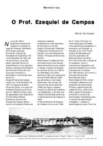 Memórias  O Prof. Ezequiel de Campos