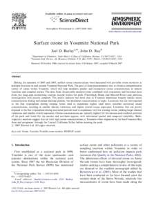 Ozone / Ozone monitor / Tioga Pass / Yosemite National Park / Dana Meadows / Merced River / Crane Flat Campground / Tuolumne Meadows / California State Route 120 / Geography of California / California / Ozone depletion