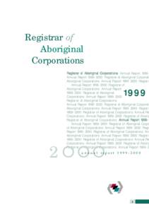 Registrar of Aboriginal Corporations Registr ar of Aboriginal Corpor