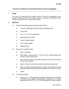 Methods of Moisture Determination