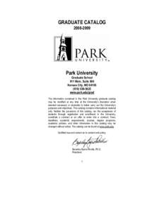 GRADUATE CATALOG[removed]Park University Graduate School 911 Main, Suite 900