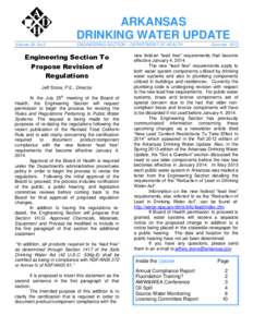 ARKANSAS DRINKING WATER UPDATE Volume 26, No.2 ENGINEERING SECTION – DEPARTMENT OF HEALTH