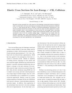 111  Brazilian Journal of Physics, vol. 28, no. 2, June, 1998 Elastic Cross Sections for Low-Energy 1